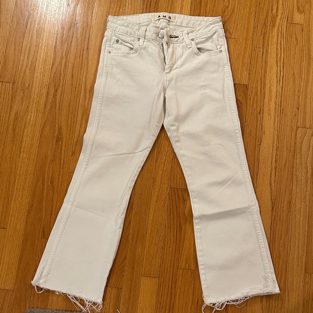 AMO Women's Cream Flare Jeans